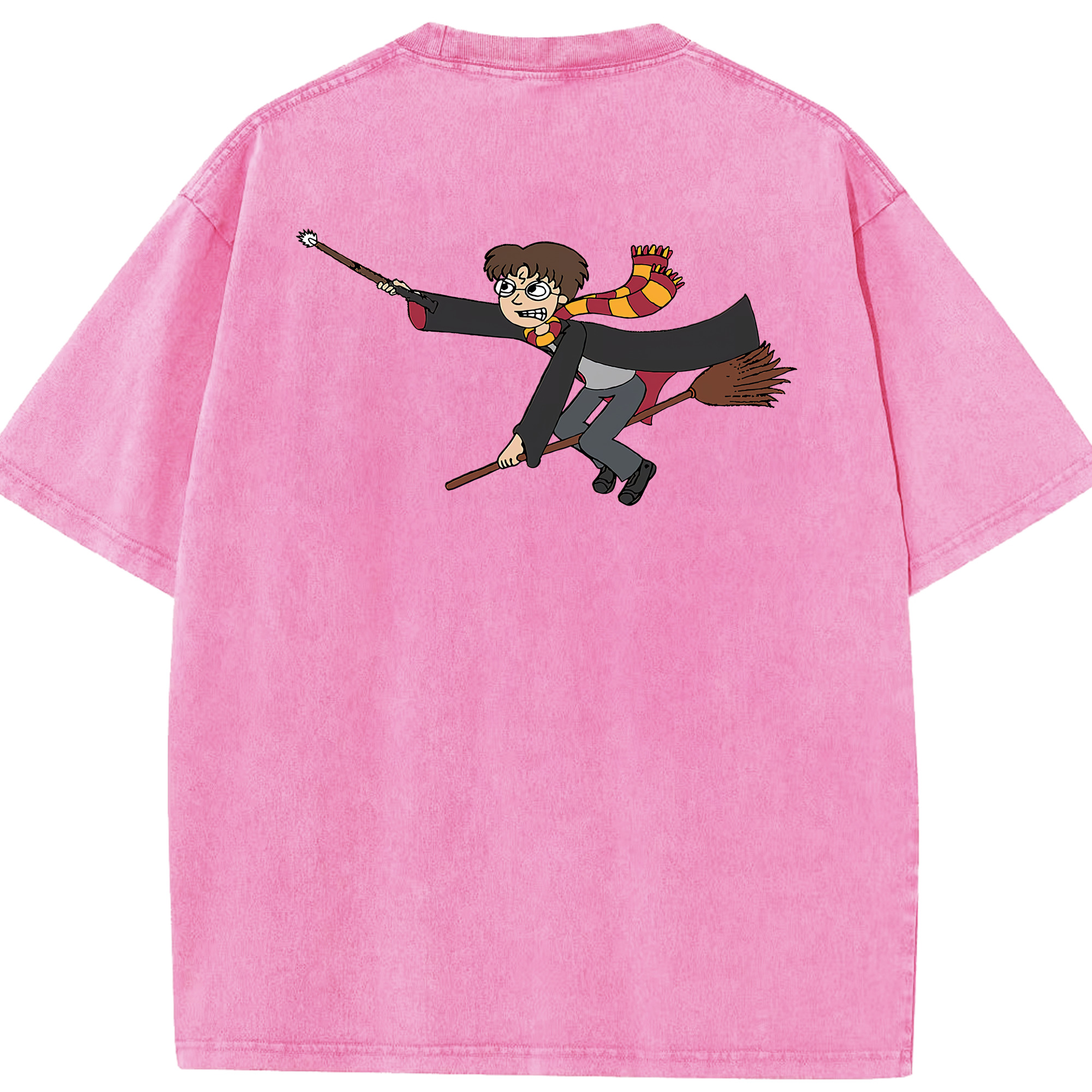 （画像用） Harry Potter ハリー・ポッターシリーズ 綿100% ヴィンテージ風 半袖Tシャツ（背面プリント）
